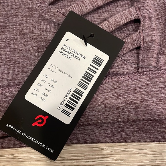 NEW Peloton Space Dye Heathered Strappy Bra Sports Bra Purple - Picture 7 of 12